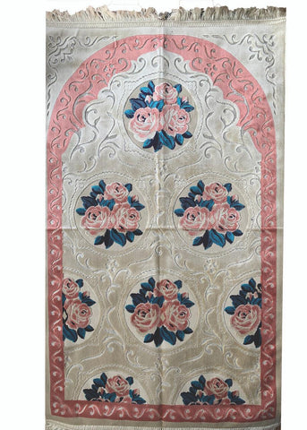 Prayer Rug Luxury Velvet with Turkish cutwork design