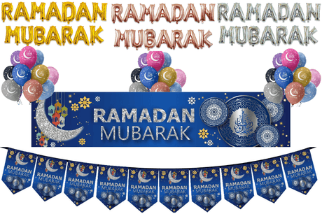 Ramadan Mubarak Banner Blue (24985)