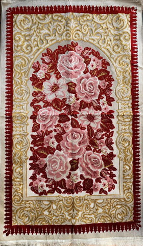 Prayer Rug Luxury Velvet with Turkish cutwork design