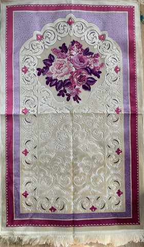 Prayer Rug Luxury Velvet with Turkish cutwork design