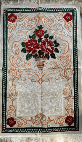 Prayer Rug Luxury Velvet with Turkish cutwork design