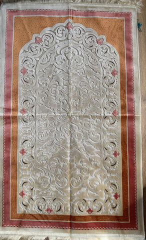 Prayer Rug Luxury Velvet with Turkish cutwork design