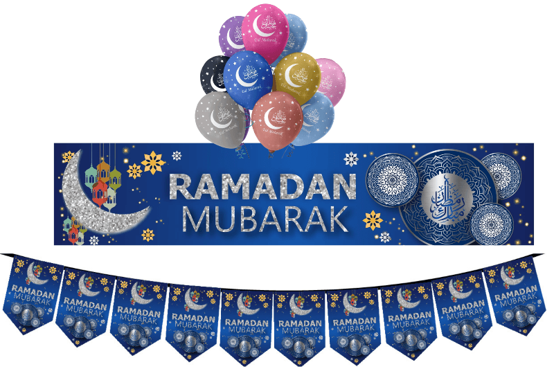 Ramadan Mubarak Banner Blue (24985)