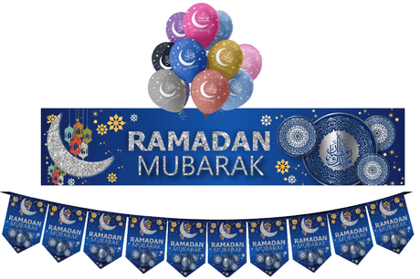 Ramadan Mubarak Banner Blue (24985)