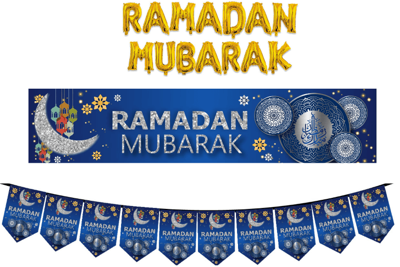 Ramadan Mubarak Banner Blue (24985)
