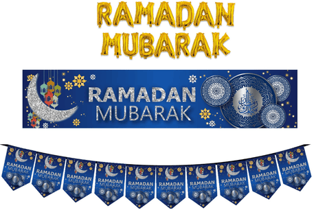 Ramadan Mubarak Banner Blue (24985)