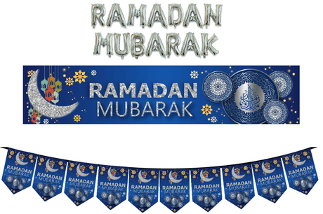 Ramadan Mubarak Banner Blue (24985)