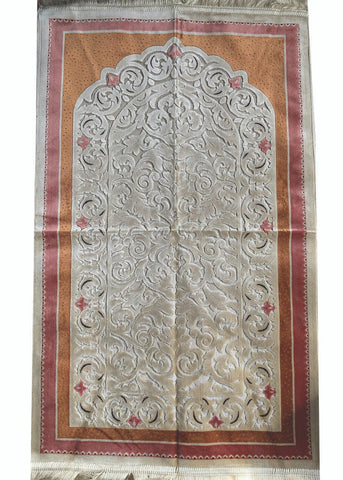 Prayer Rug Luxury Velvet with Turkish cutwork design