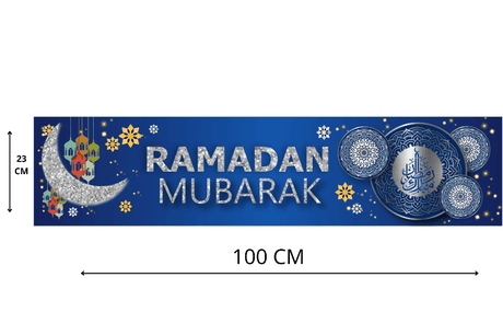 Ramadan Mubarak Banner Blue (24985)