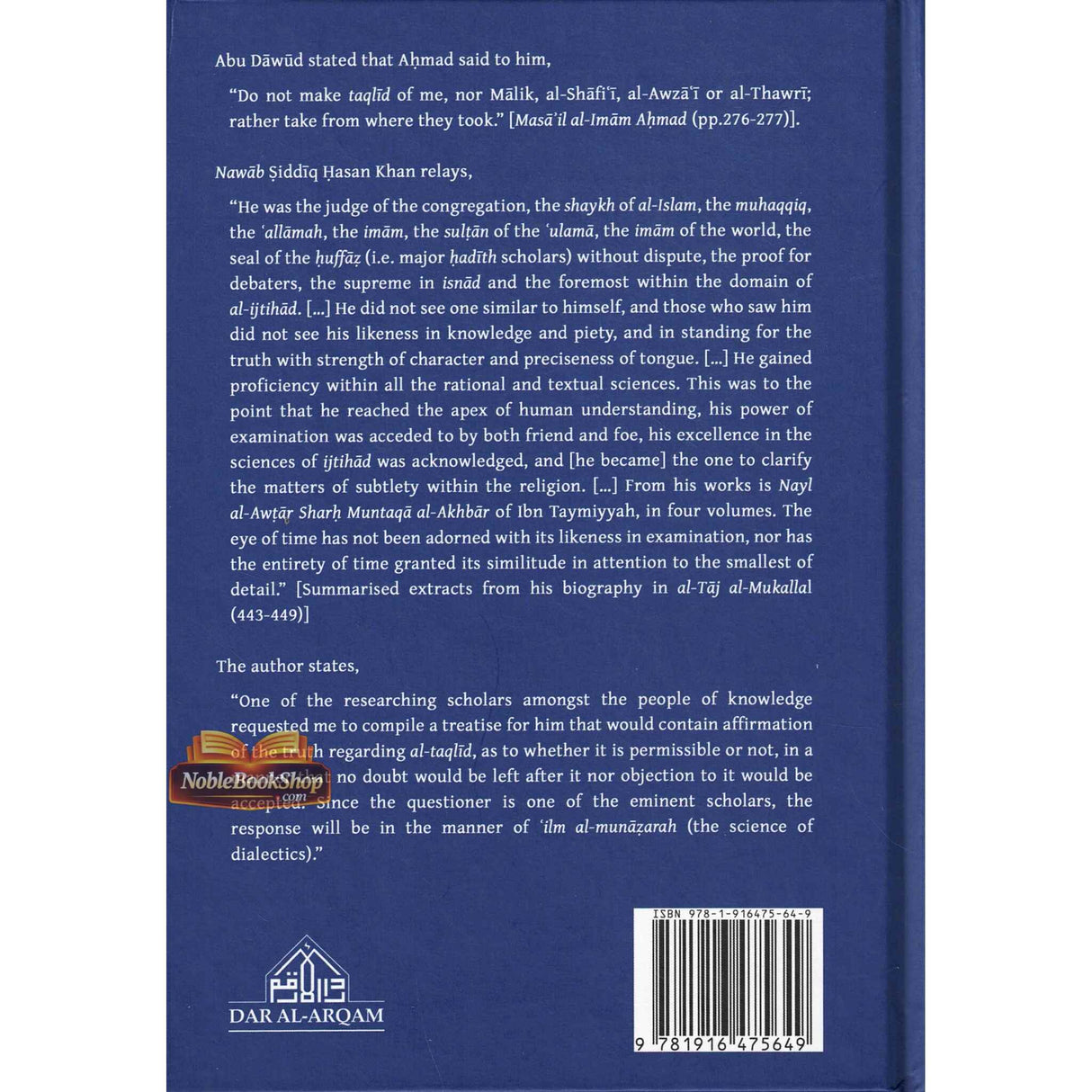 A Critique Of The Ruling Of al-Taqlid
