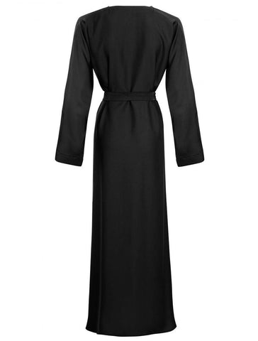 Black Basic Abaya Nida Fabric, Zadina