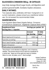 EGYPTIAN BLACKSEED & CINNAMON CAPSULES