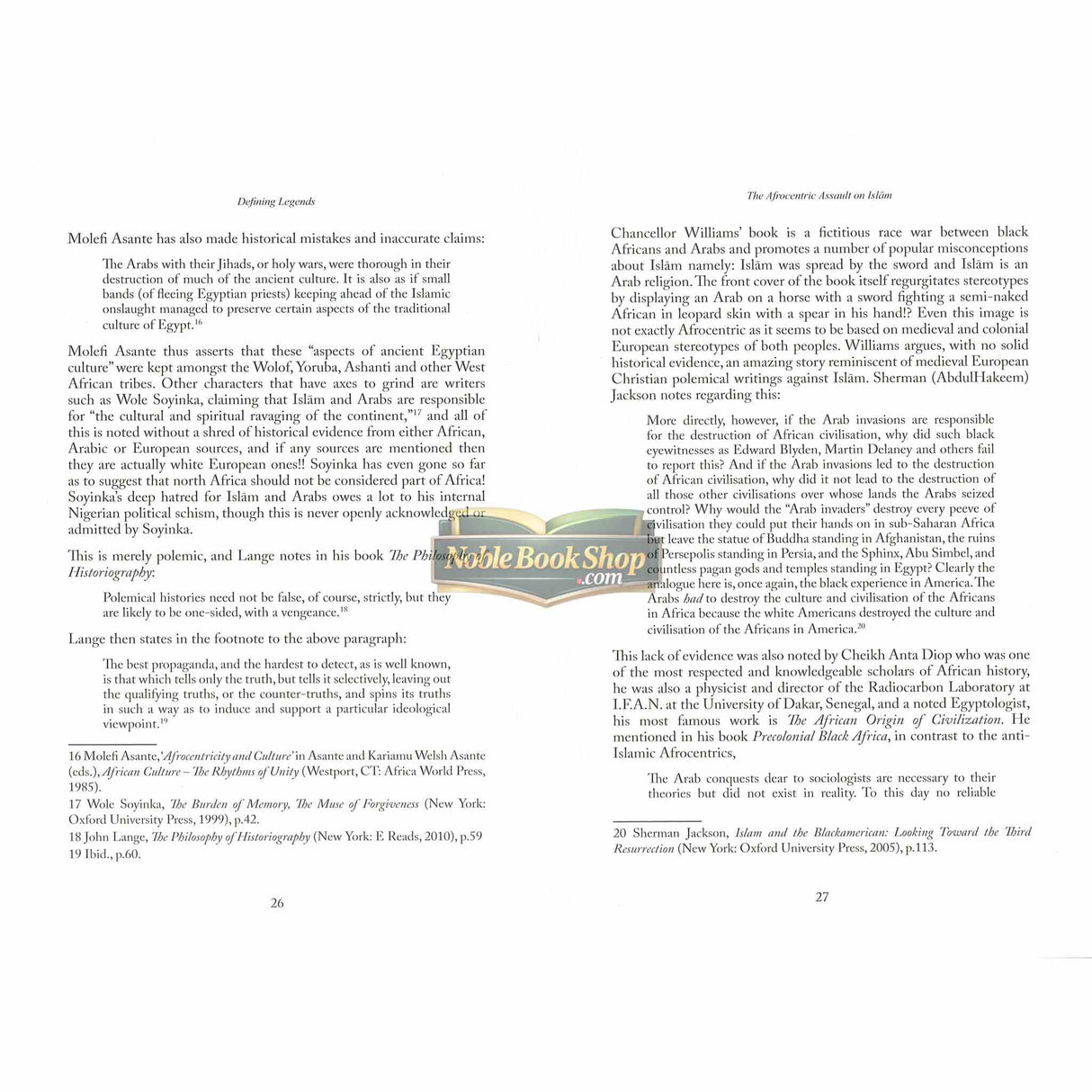 Defining Legends: Analysis Of Afrocentric WritingS Against Isalam