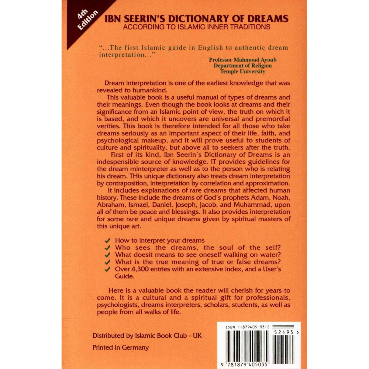 Ibn Seerin's Dictionary of Dreams