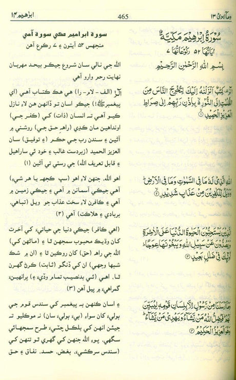 Noble Quran In Sindhi Language, 9786035000222