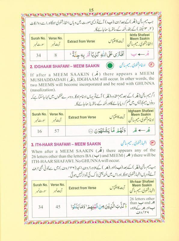 The Holy Quran Colour coded Tajweed Rules (14x19), 9788172319694