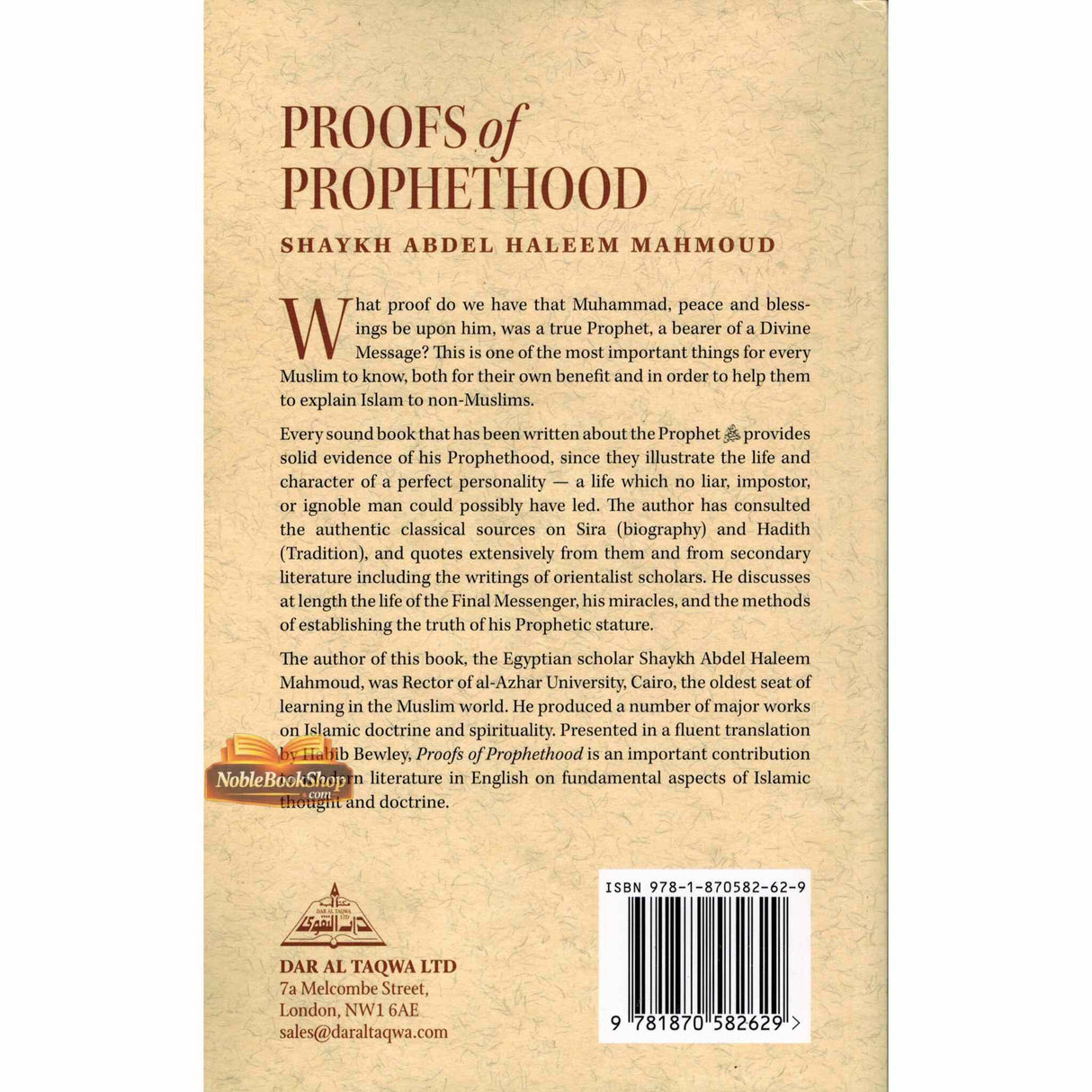 Proofs of Prophethood By Shaykh Abdel Haleem Mahmoud