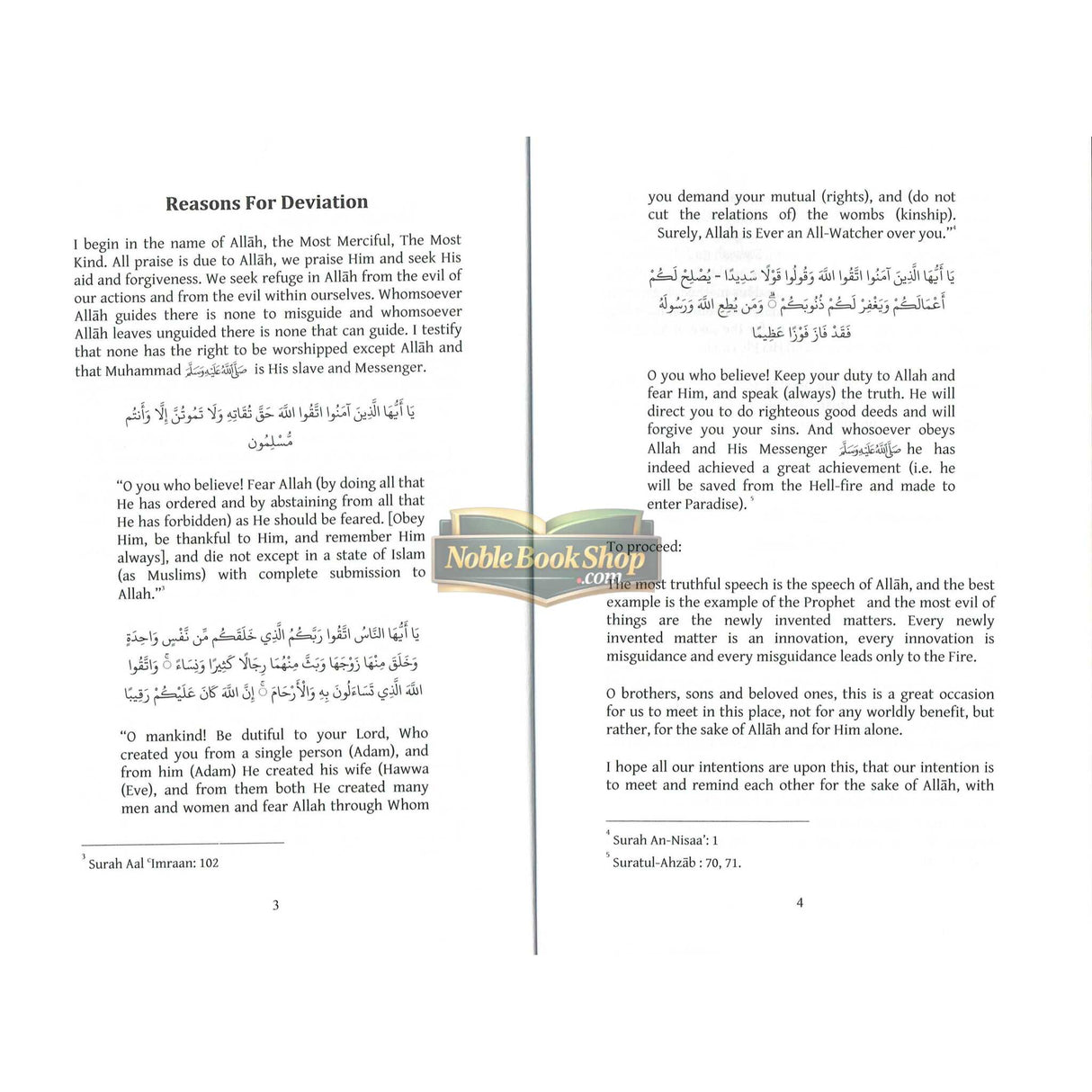Reasons for Deviation from the Truth