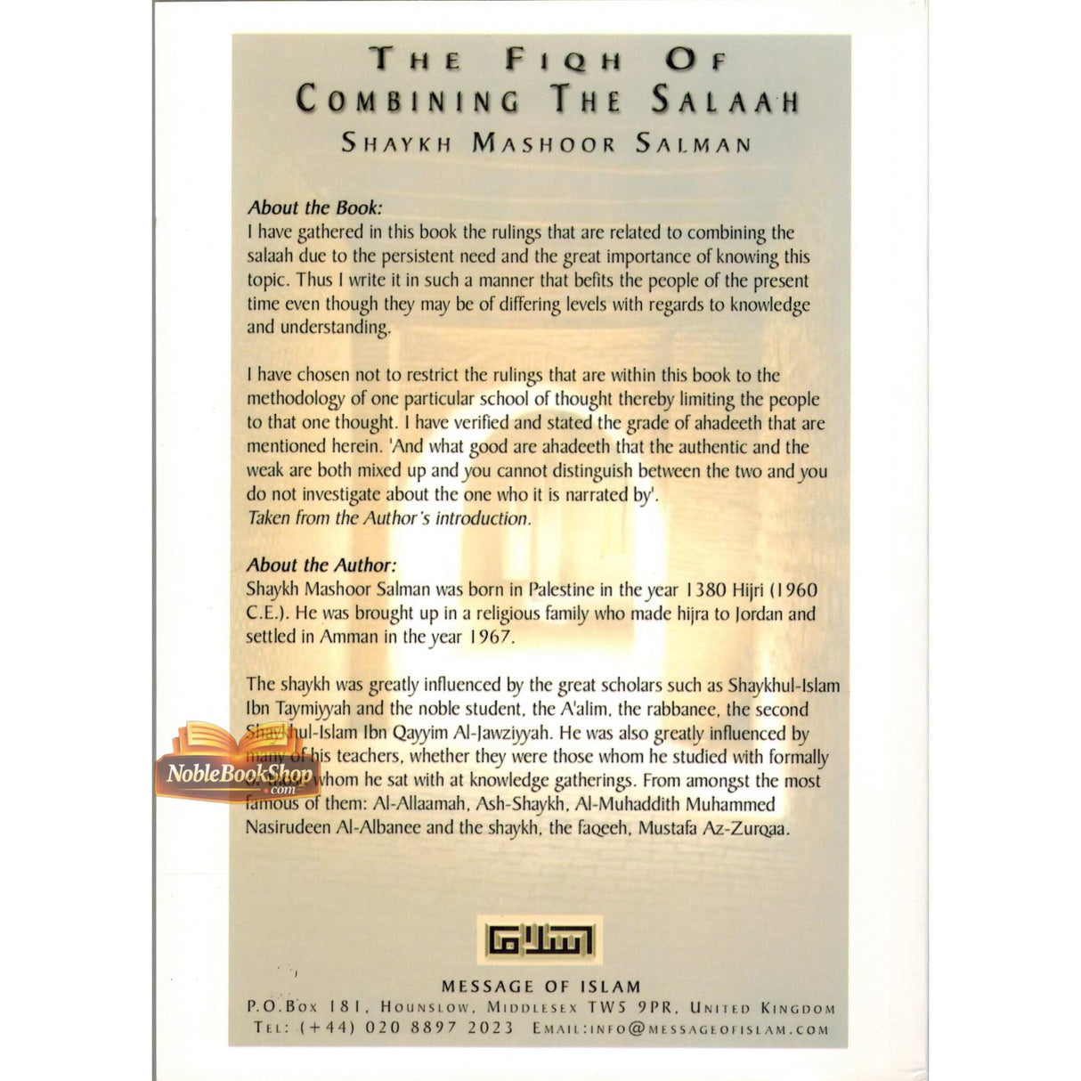 Fiqh of Combining the Salaah