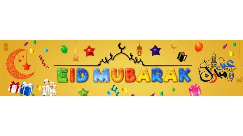 Eid Mubarak Banner– Yellow / Decoration / Ramadhan / Ramadan / Happy Eid / Flags / Bunting