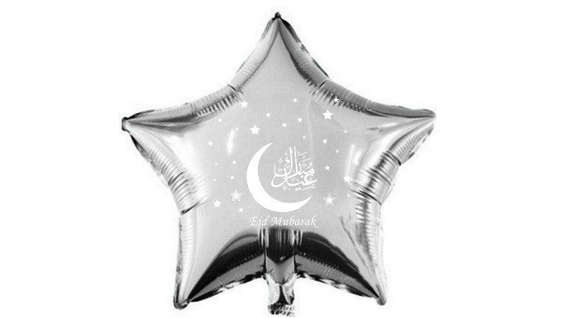 Silver Star Eid Mubarak Foil Balloons / Decorations / Accessories / Ramadhan