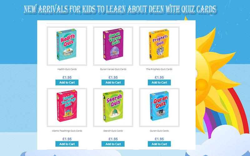 Quran Prophets Hadiths Seerah Qraaan Verses Quiz Cards for Learning Islamic Muslim Kids