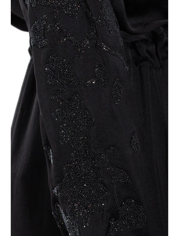 BLACK EMBOSSED KIMONO