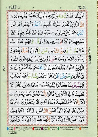 Colour Coded Quran with Colour Coded Manzils (Persian/Urdu script)