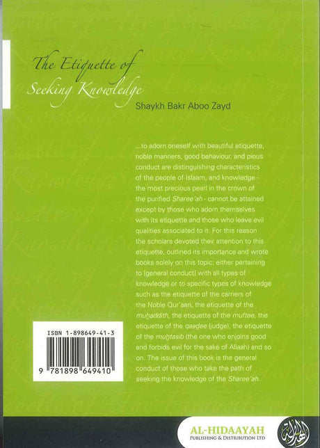 The Etiquette of Seeking Knowledge - NobleBookshop
