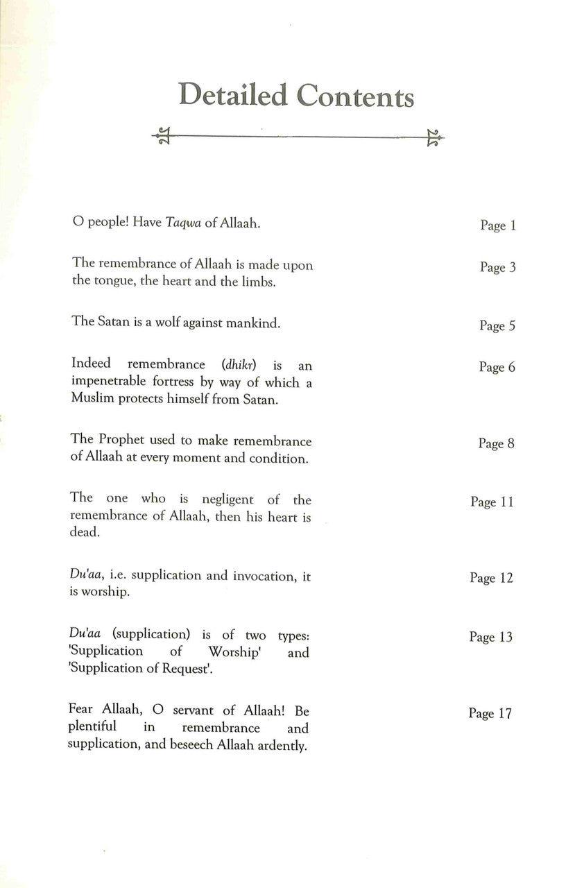 The Excellence of Supplicating to Allaah & Constantly Remembering Him