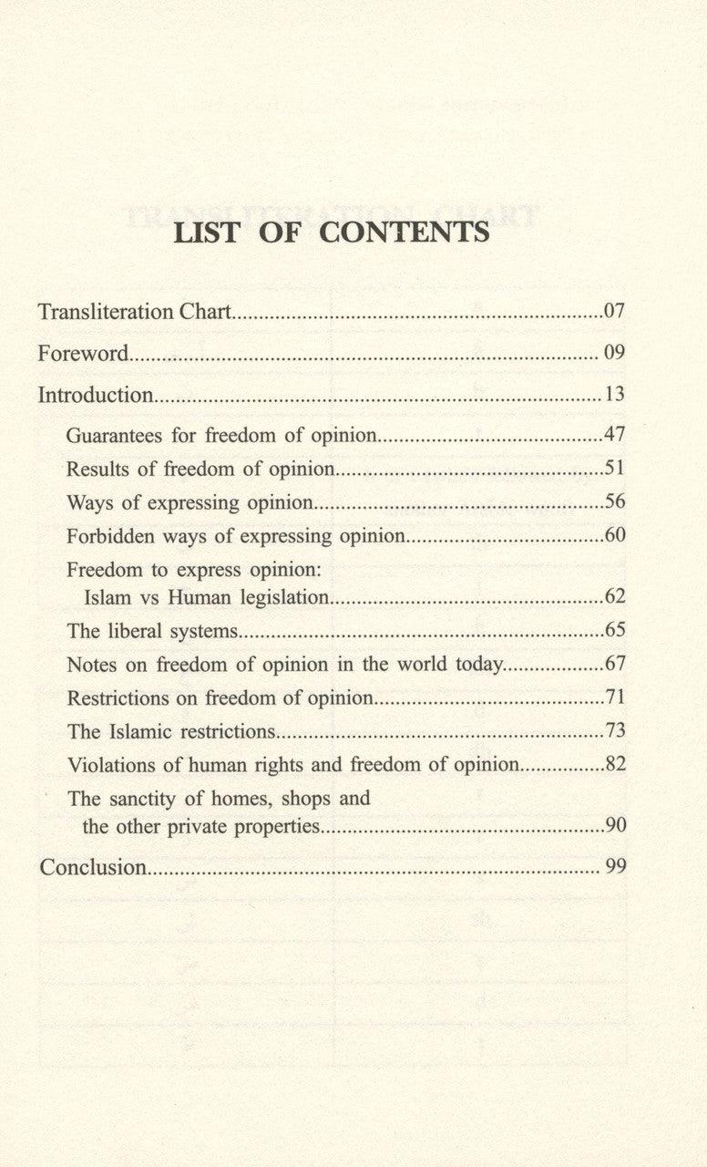 The Freedom of Opinion In Islam