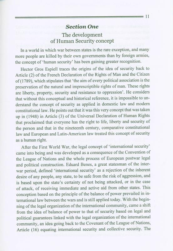 Human Security And It's Application in the International Forum