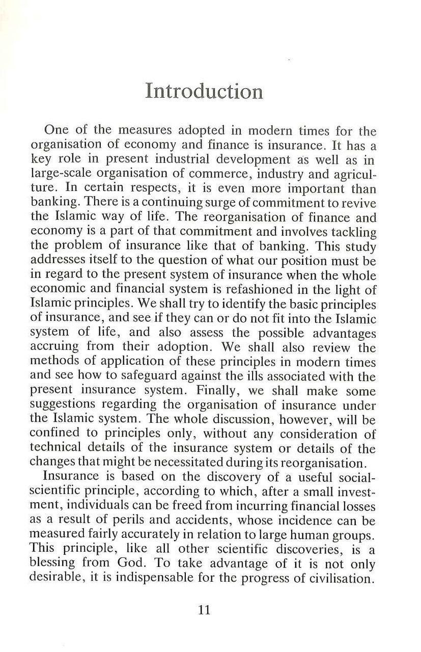 Insurance in an Islamic Economy