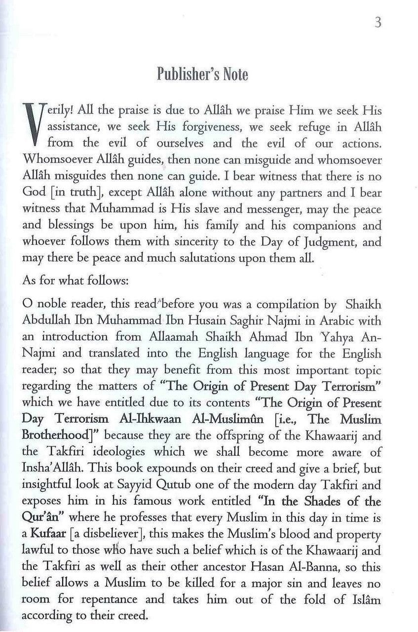 The Origin of Present Day Terrorism: The Muslim Brotherhood