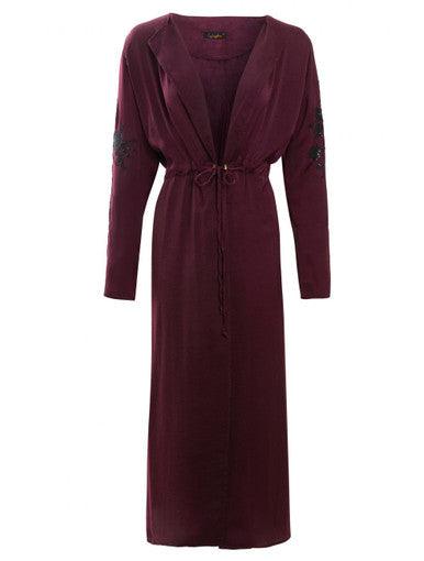 PLUM EMBOSSED KIMONO