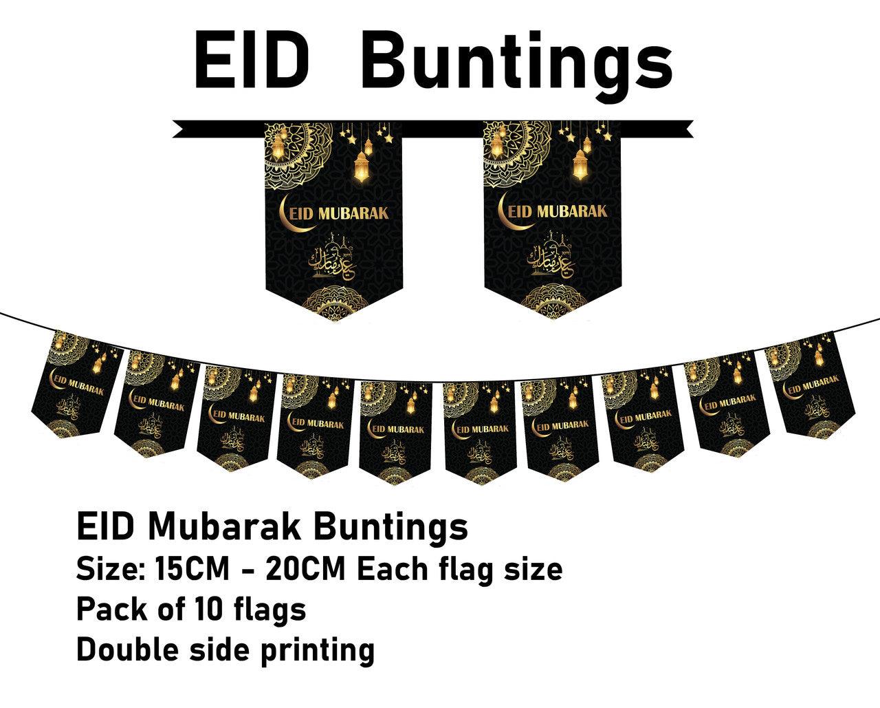 Eid Mubarak Flags – Black