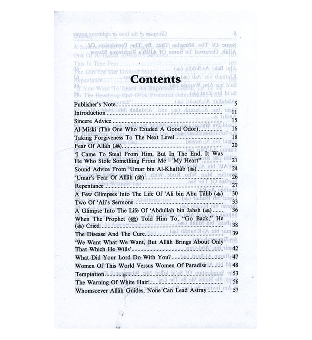 Glimpses of the Lives of Righteous People