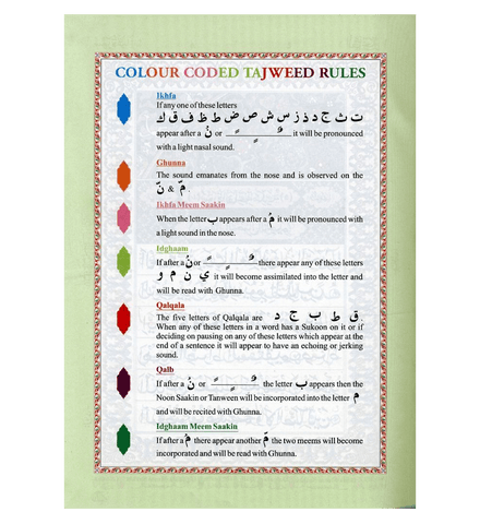 Colour Coded Quran with Colour Coded Manzils Large Size (Persian/Urdu script)