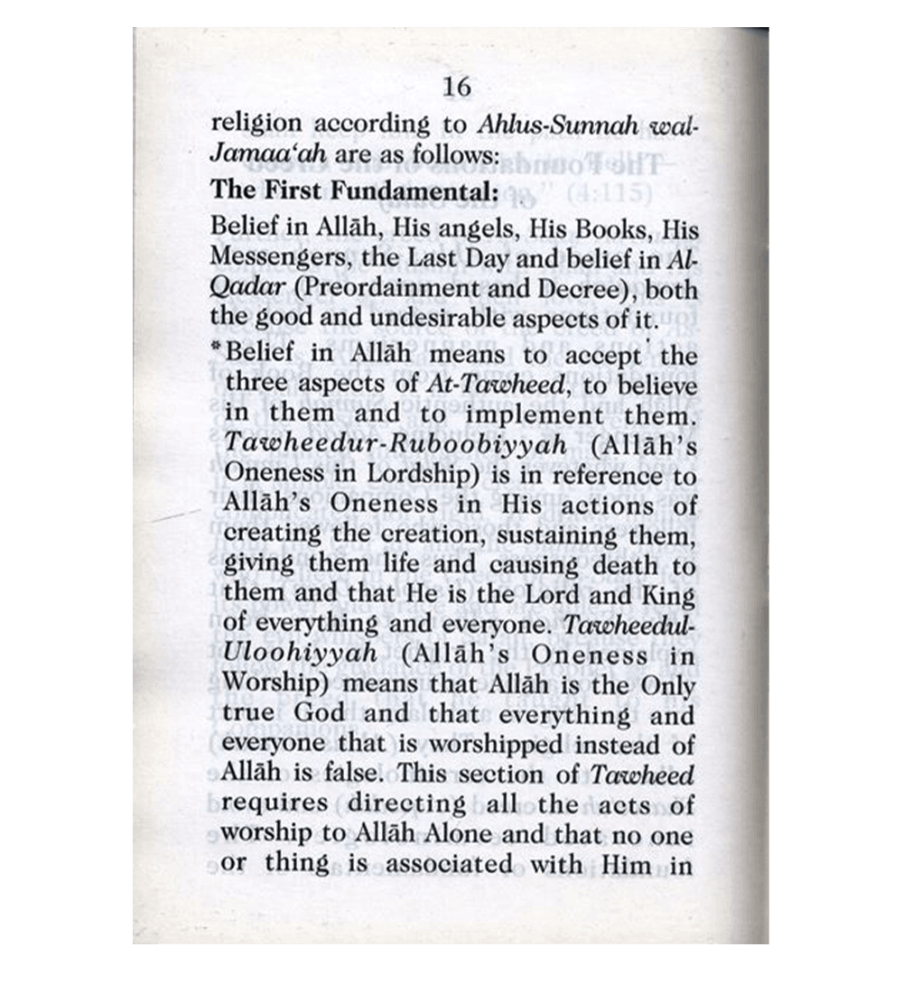 A Summary of the Creed of As-Salaf As-Saalih