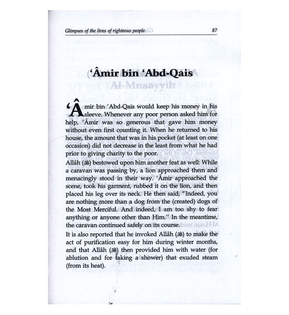 Glimpses of the Lives of Righteous People