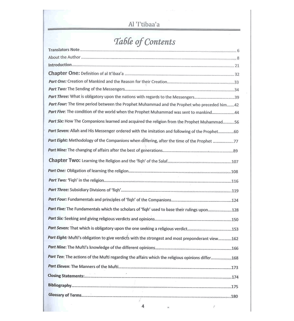 Al-I'Tibaa'A and The Principles of Fiqh Of The Righteous Predecessors