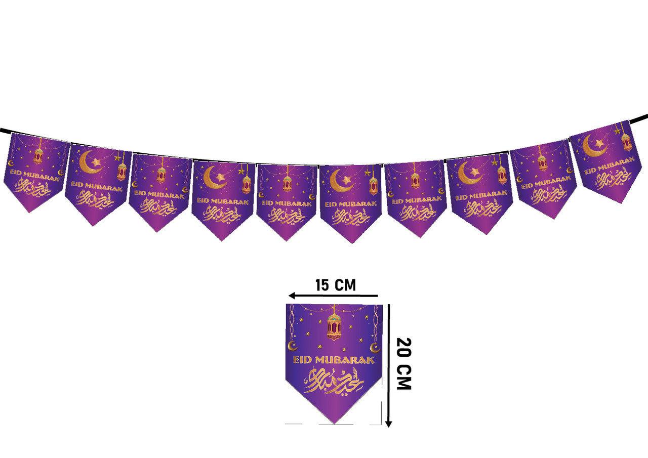 Eid Mubarak Celebrations Purple Buntings flags