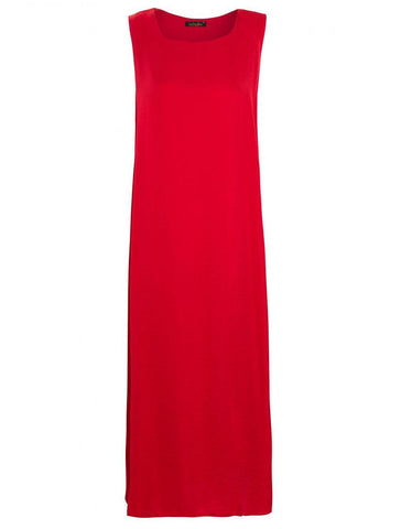 RED SLIP DRESS SLEEVELESS