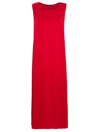 RED SLIP DRESS SLEEVELESS