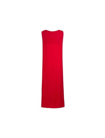 RED SLIP DRESS SLEEVELESS