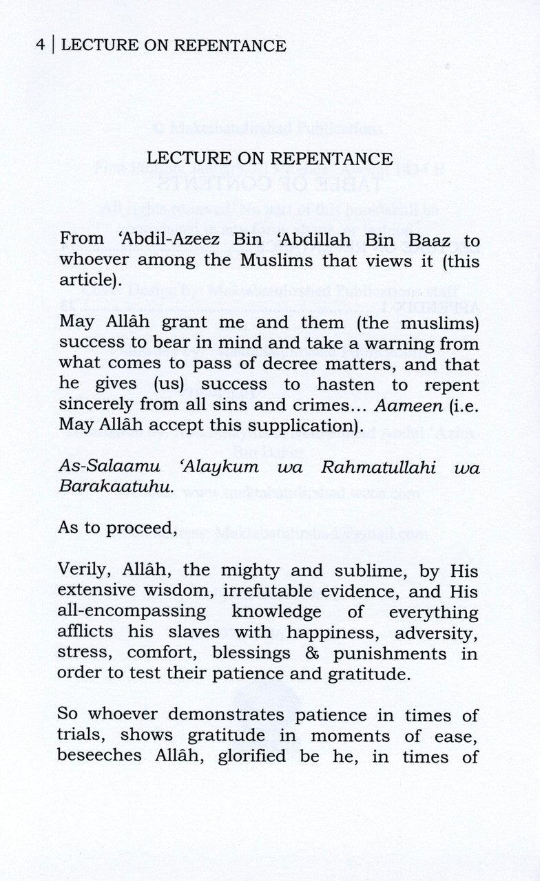 The Obligation Of Repenting To Allah