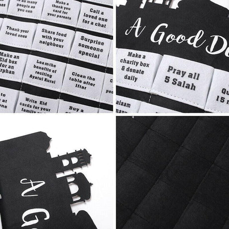 Eid Ramadan Mubarak Felt Hanging Countdown Muslim 2022 Kids Gift-Good Deeds With Pockets (24212)