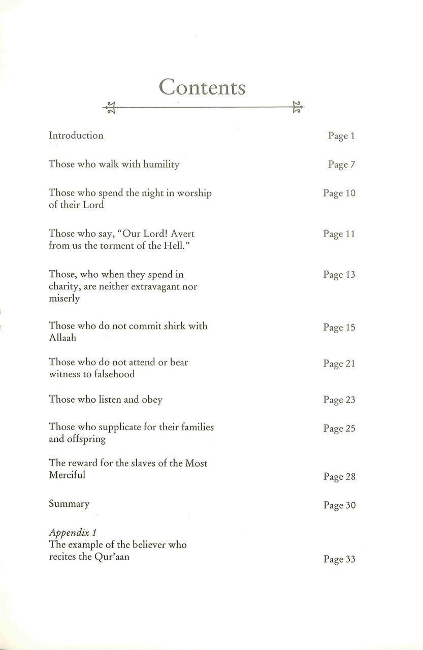 The Characteristics of The Slaves of The Merciful