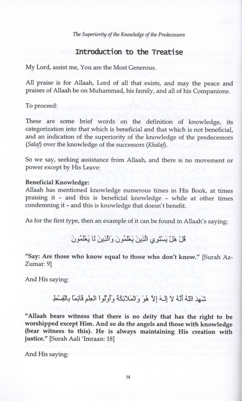 The Superiority Of The Knowledge Of The Predecessors Over The Knowledge Of The Successors