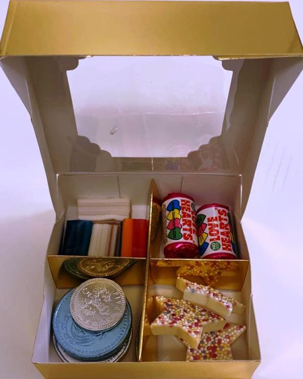 Gold Sweets Box Pick and Mix 4 Selection of Halal Sweet Zone Jelly (21413)